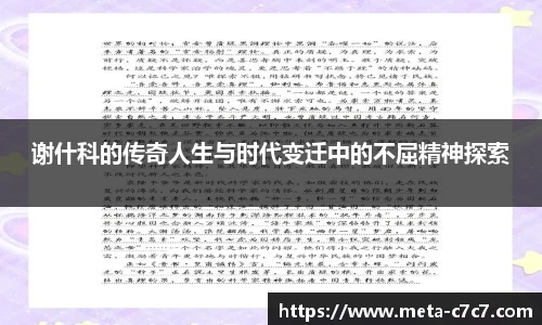 谢什科的传奇人生与时代变迁中的不屈精神探索